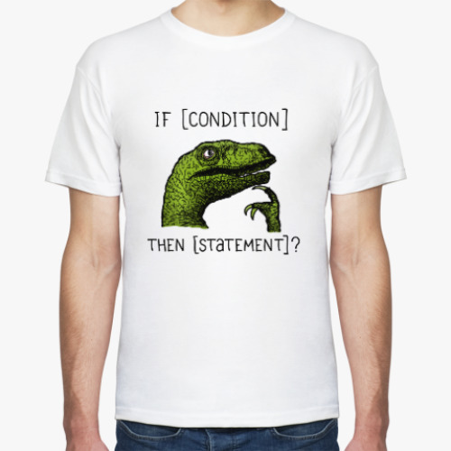 Футболка с принтом Philosoraptor meme