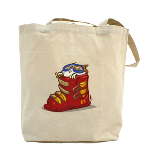 Сумка шоппер с принтом Лыжекот — Пятничный Котик №41