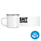 Кружка металлическая белая (круговая запечатка)