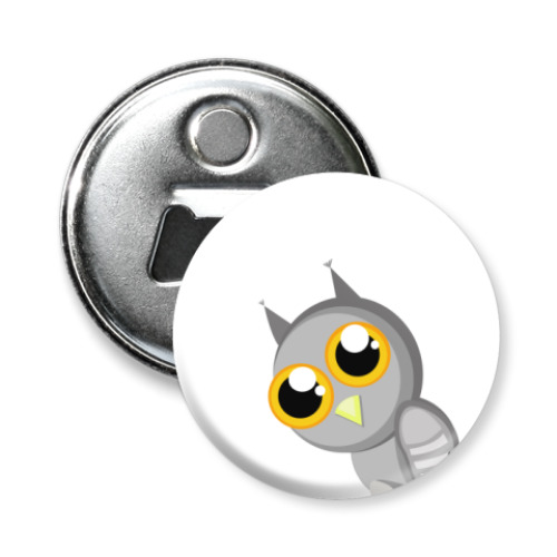 Магнит-открывашка с принтом Сова