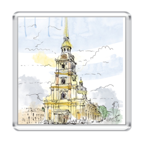 Магнит с принтом Петропавловская крепость