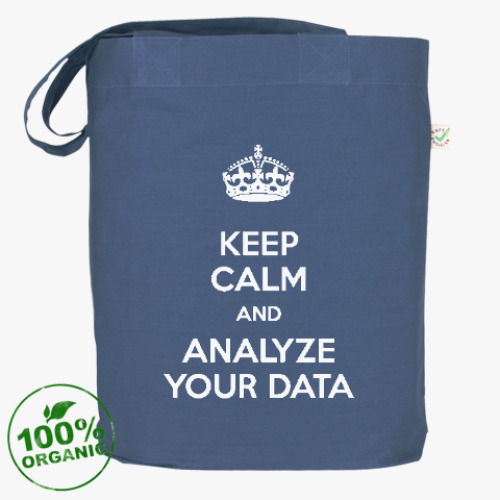 Сумка шоппер с принтом keep calm and analyze your data