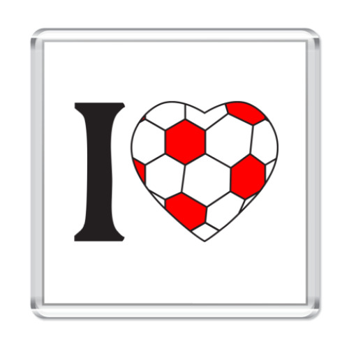 Магнит с принтом  I Love Football