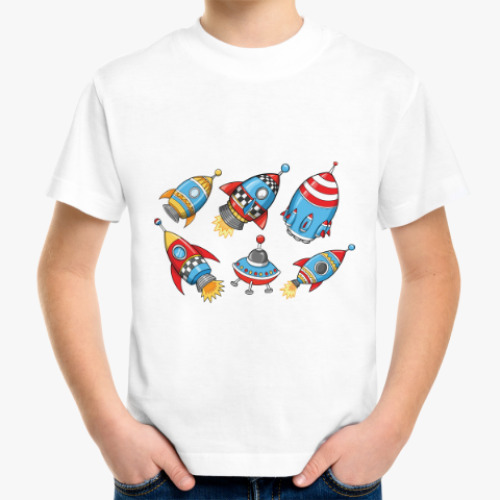 Детская футболка с принтом Ракеты