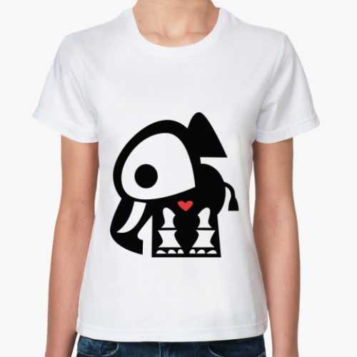 Классическая футболка с принтом Skelanimals