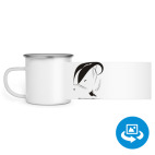 Кружка металлическая белая (круговая запечатка)