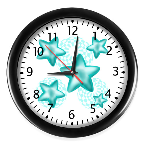 Настенные часы с принтом Мерцающие звезды