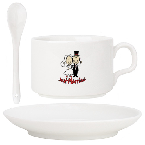 Кофейный набор с принтом just married