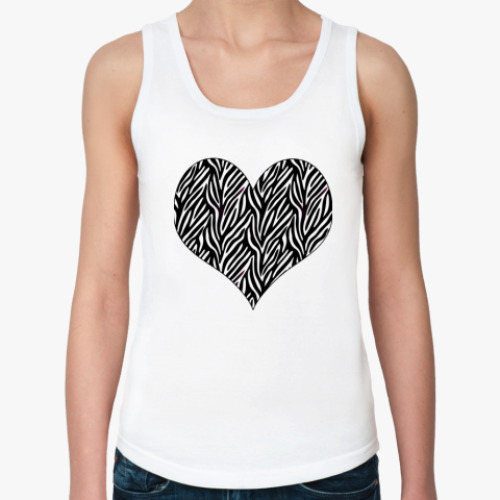 Женская майка с принтом  ZEBRA HEART