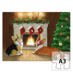 Корги у камина