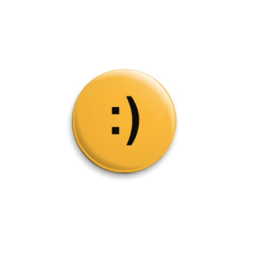 Значок 25мм с принтом  'Смайл'