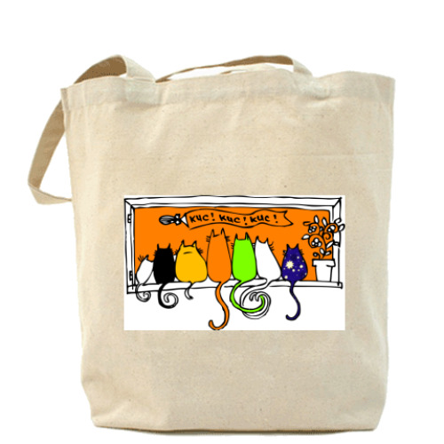 Сумка шоппер с принтом  Кис! Кис! Кис!