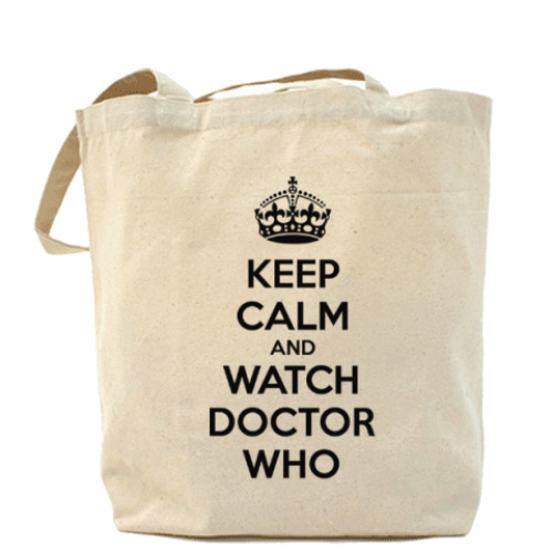 Сумка шоппер с принтом KEEP CALM and WATCH DOCTOR WHO