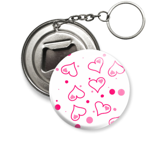 Брелок-открывашка с принтом Hearts