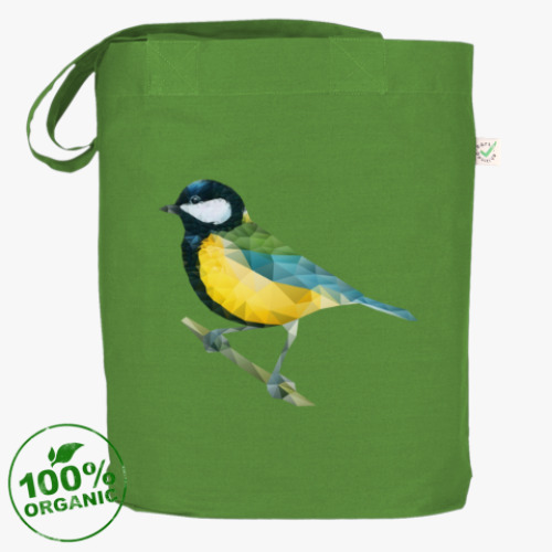 Сумка шоппер с принтом Птица Синица