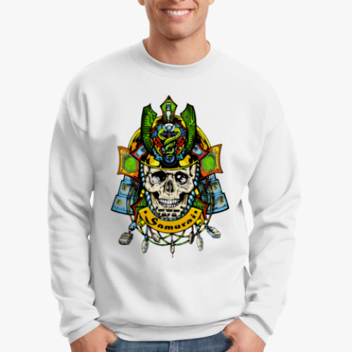 Свитшот с принтом Череп Самурая