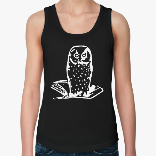 Женская майка с принтом Сова, совушка, мудрые в городе