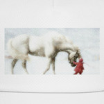 Лошадка, в тумане, зима,