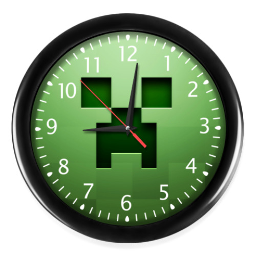 Настенные часы с принтом Face of Creeper