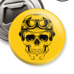 Череп в каске с авиа очками