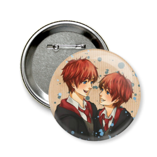 Значок 58мм с принтом the Weasley