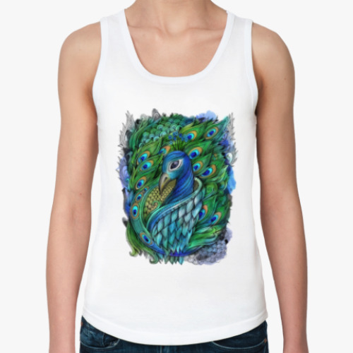 Женская майка с принтом 'Павлин'