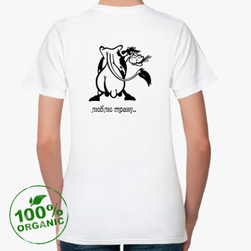 Женская футболка из органик-хлопка с принтом корова