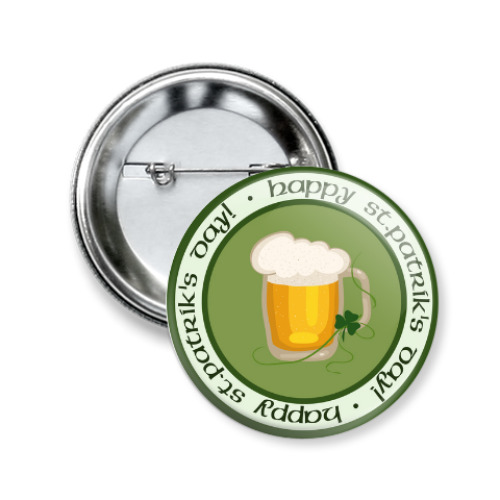 Значок 50мм с принтом Ирландское пиво