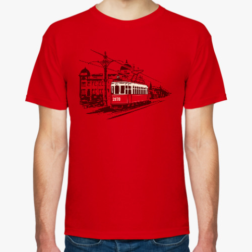 Футболка с принтом Московский трамвай