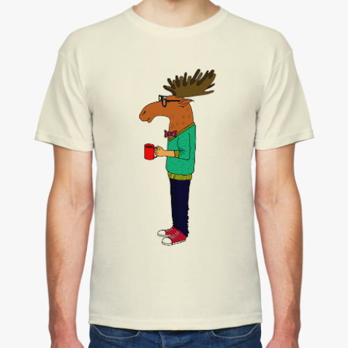 Футболка с принтом Лось в кедах