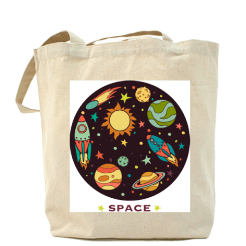 Сумка шоппер с принтом Космос