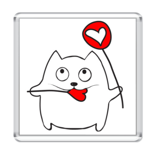 Магнит с принтом Мартовский кот