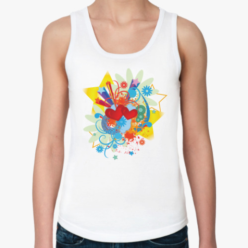 Женская майка с принтом  Сердца