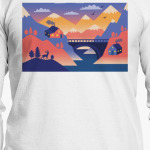 Дом, олень и горы