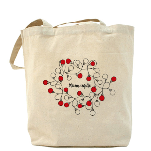 Сумка шоппер с принтом Новогодняя гирлянда