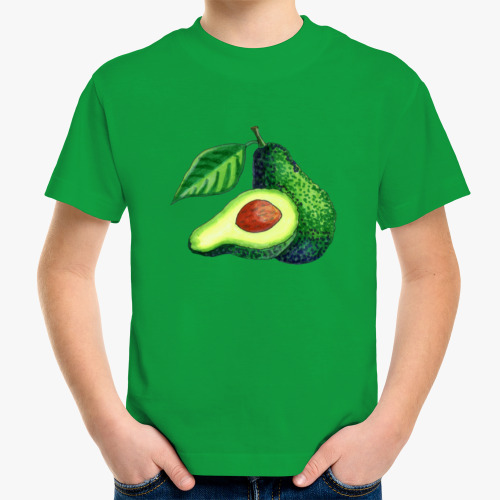 Детская футболка с принтом "Солнечный авокадо"