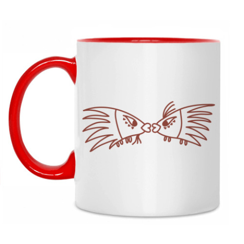 Кружка с принтом Любовь ежей