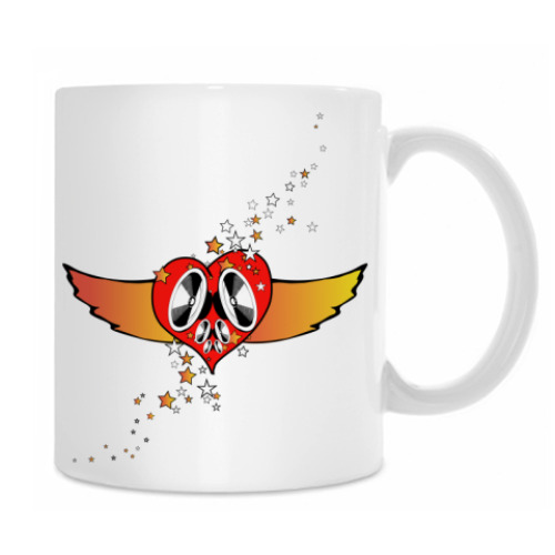 Кружка с принтом Сердце на крыльях