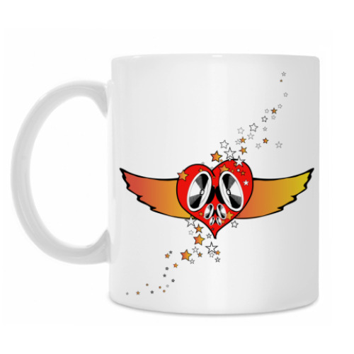 Кружка с принтом Сердце на крыльях