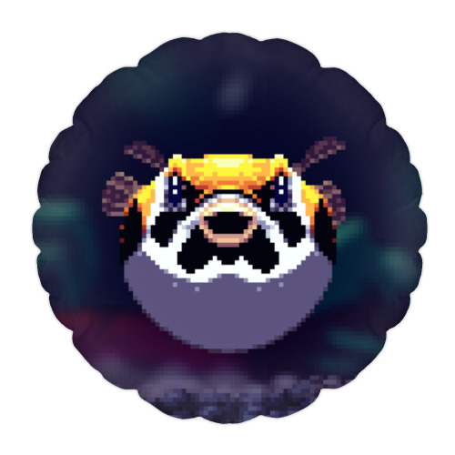 Подушка с принтом Рыба фугу