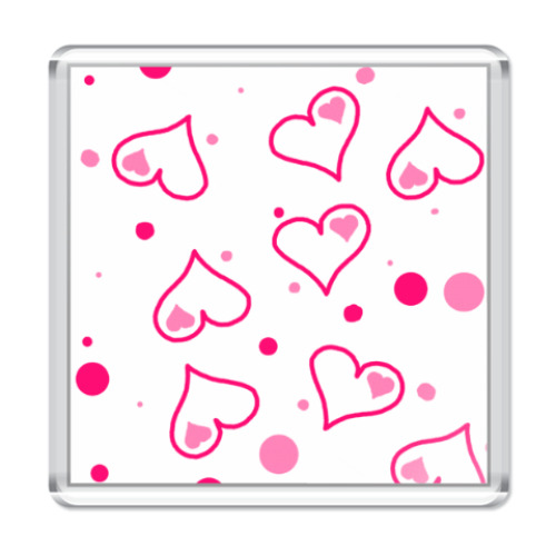 Магнит с принтом Hearts Сердечки