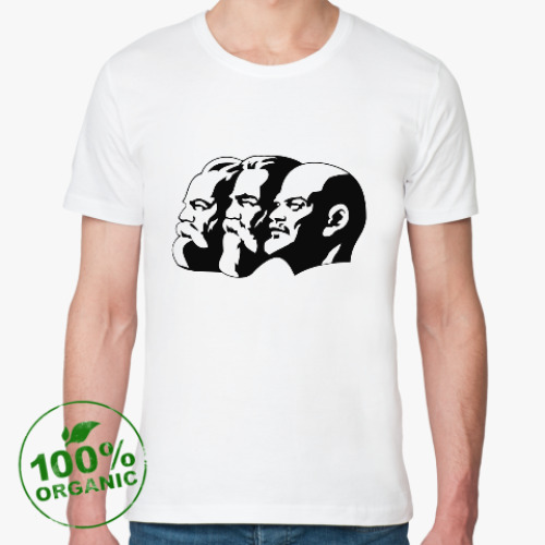 Футболка из органик-хлопка с принтом Ленин, Маркс, Энгельс