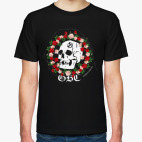Классическая футболка GBC, череп, розы