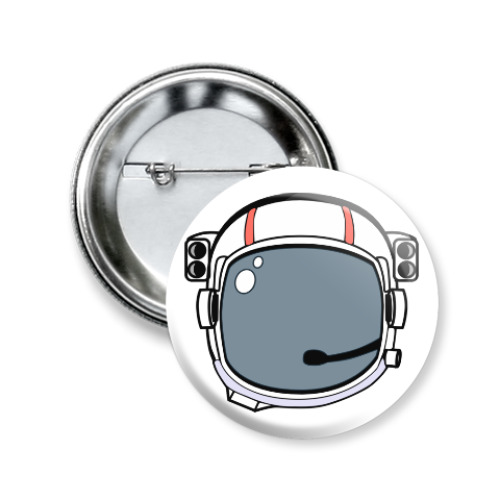 Значок 50мм с принтом Шлем Космонавта