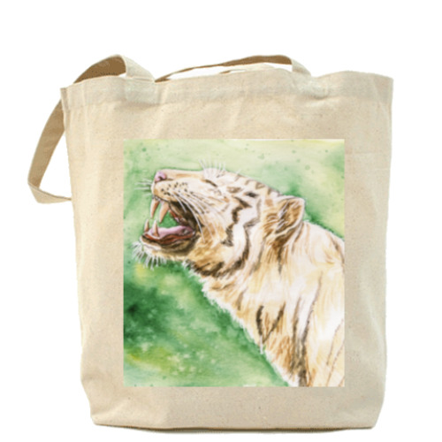 Сумка шоппер с принтом Снежный Тигр