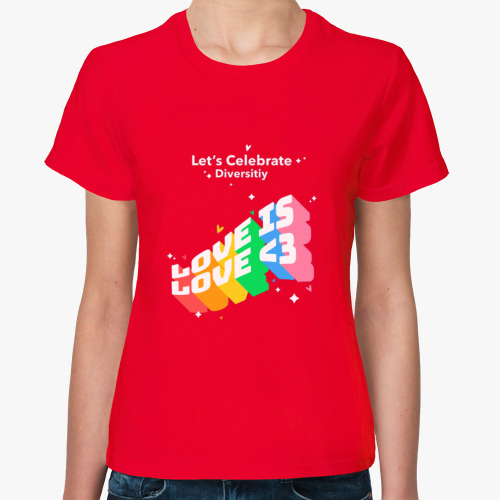 Женская футболка с принтом Love