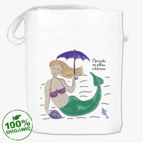 Сумка шоппер с принтом Петербургская русалка Марина