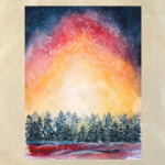 Закат в зимнем лесу