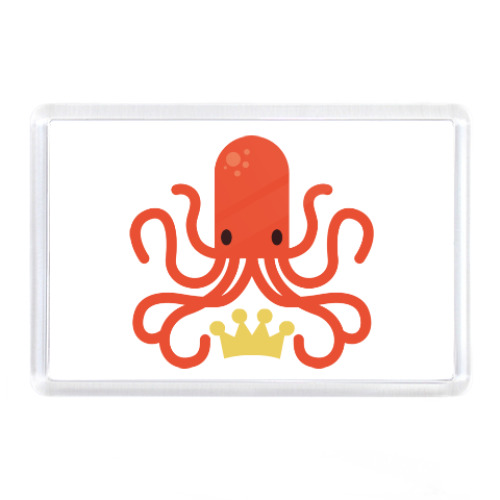 Магнит с принтом Осьминог и корона