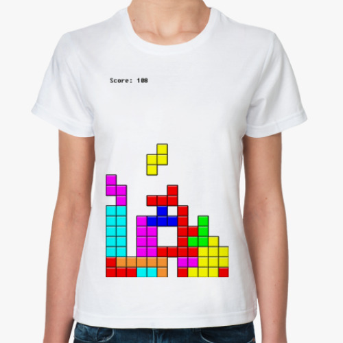 Классическая футболка с принтом  'TETRIS'